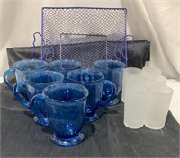 Cobalt Blue Coffee Mugs, Glasses & Basket