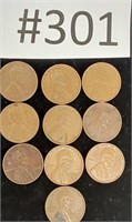 Wheat pennies- 1953,56,41,47,45,55,58,44