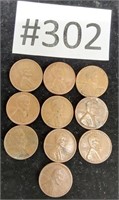 Wheat pennies- 1940,44,46,48,51,55,56,57,58