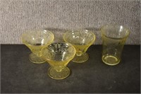 Hazel Atlas Florentine Yellow Glassware