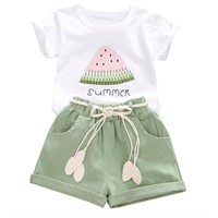 P3310  Size 80 Baby Girl Summer Outfit, 2pcs