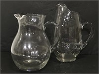 Pair of glass pitchers