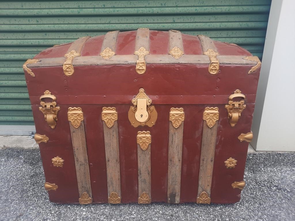 Antique Camel Back Trunk