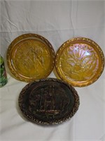 3 Collector Plates - Fenton, 2 Indiana Glass