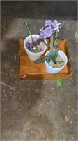 Wooden box to fake plants
