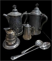 Victorian Old Silver Plated Serving Pitchers