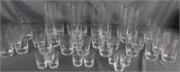 Vintage Etched Glass Drinking Glasses