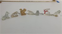 Lot of seven glass animals