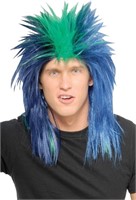 Rubie's Adult Sports Fan Wig, Blue/Green, One