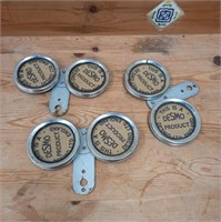 Three Vintage Tax Disc Holders (in cabinet)