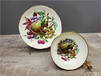 Tea Cup & Saucer - large fruit bottom