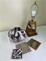 Lamp, pottery, tiles