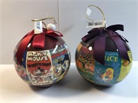 2 Disney Movie Poster Christmas Bulb Music Boxes