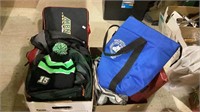 Two outdoor boxes contains two backpacks, a
