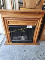 Oak Fireplace w/ 10 Jell Canisters Included