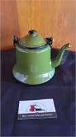 Enamel olive teapot