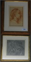 2 OLD MASTER STYLE DRAWINGS "AFTER DEL SARTO"