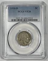 1914-D Buffalo Nickel Very Fine PCGS VF20