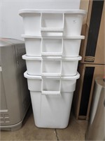 (4) Rubbermaid 40G Trash Cans