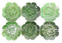 (6) Belo Majolica Geranium Leaf Salad Plates
