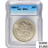 1889-O Morgan Silver Dollar ICG MS61