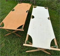 Pair Canvas Army Cots-Solid!