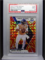 Russell Wilson 2020 Mosaic Gold Reactive PSA 9