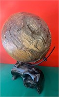 Wooden Globe Decor 16 1/2" tall