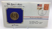 John Quincy Adams Presidential Medals Cover