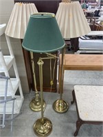 3 brass floor lamps