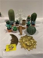 BRASS MOON, CACTUS FIGURINES OF ALL KINDS, CARVED