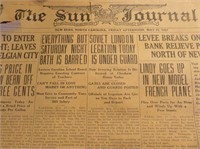1927 'The Sun Journal' News with Charles Lindbergh