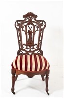 19th C. Laminated Rosewood Slipper Chair