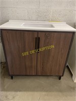 36" Brown Single Vanity with Top