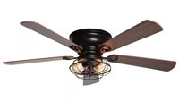 48 in. Indoor Black Flush Mounted Ceiling Fan