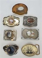 Vintage Belt Buckles Lot Of 7