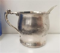 antique baby cup and spoon, Pairpoint Mfg