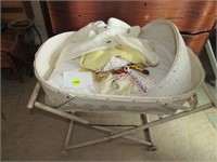 Vintage baby basket on stand