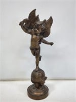 18" Bronze Art Deco Cherub Statue