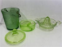 Vtg Uranium Glass, Assorted