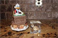 Scrooge Music Box And Coin Paperweight