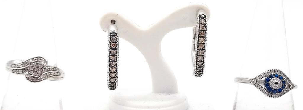 (KC) Sterling Silver Rings & Earrings