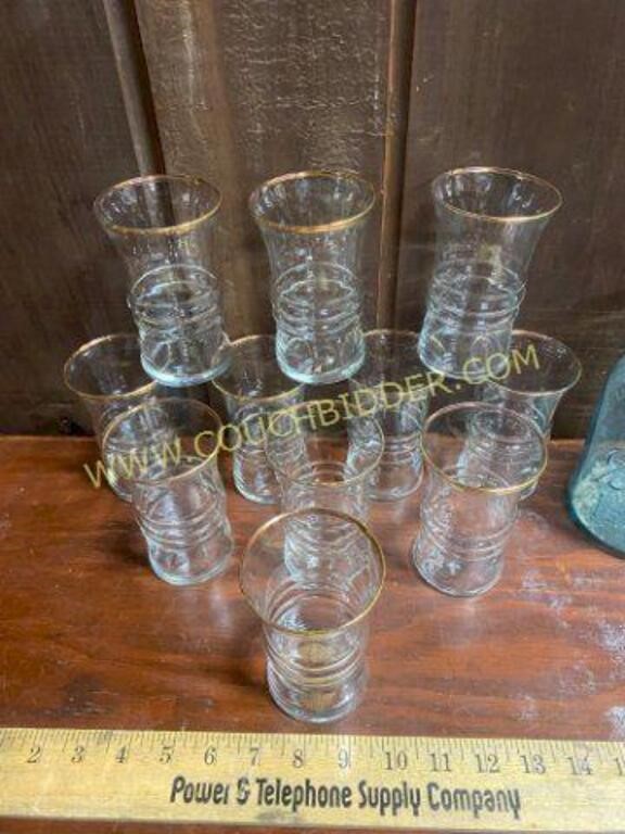 MCM Anchor Hocking Belted Clear Water Glasses