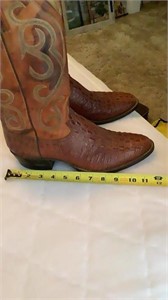 Cowboy boots, unknown size with exercise ball