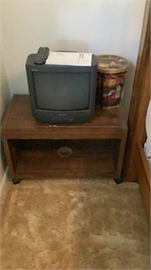 13 inch Sony color TV with stand and tin
