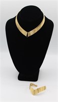 GOLD-TONED NECKLACE AND BRACELET SET