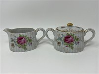 Lefton China Rose Cream & Sugar