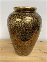 MCM Fine Crackle Glaze Vase in Metallic Gold and