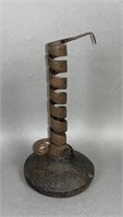 Wrought iron spiral-type courting candlestick ca.