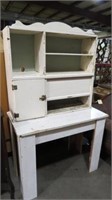 PAINTED 2 PC COUNTRY KITCHEN CUPBOARD